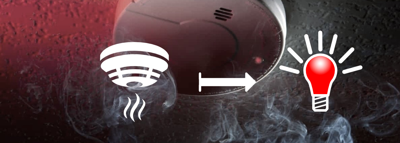 détecteur de fumée avec lumière rouge